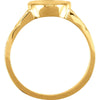 14k Yellow Gold 14x11mm Men's Signet Ring with Brush Finish, Size 10
