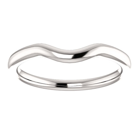 14k White Gold Band for 8.2mm Round Ring, Size 7