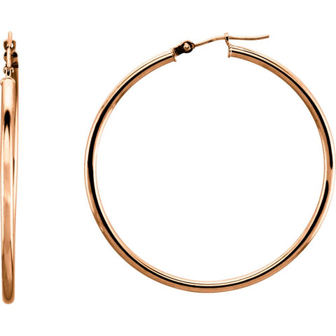 14k Rose Gold 40mm Hoop Earrings