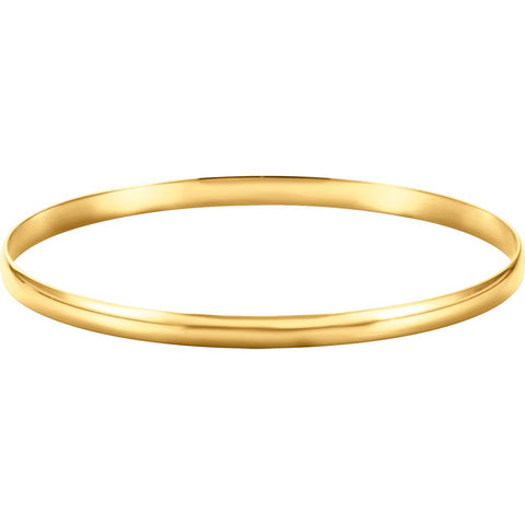 14k Yellow Gold 4mm Half Round Bangle Bracelet 14k Yellow Gold 4mm Half Round Bangle Bracelet