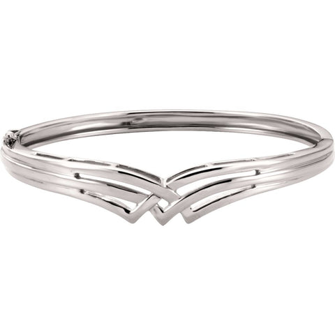 14k White Gold Hinged Bangle Bracelet 14k White Gold Hinged Bangle Bracelet
