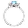 14k White Gold Aquamarine & 3/8 CTW Diamond Ring, Size 7