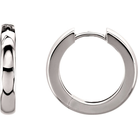 14k White Gold 17.5mm Hinged Hoop Earrings 14k White Gold 17.5mm Hinged Hoop Earrings