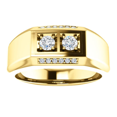14k Yellow Gold 1/2 CTW Men's Diamond Ring, Size 11