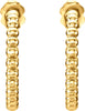 14K Yellow Gold 21mm Beaded Hoop Earrings