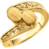 Ladies Bypass Signet Ring in 14k Yellow Gold ( Size 6 )