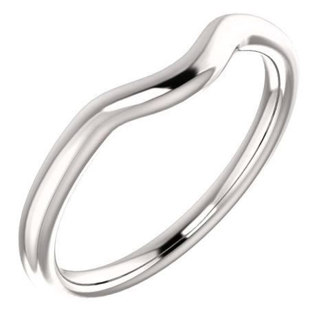 14k White Gold Band for 8.2mm Round Ring, Size 7