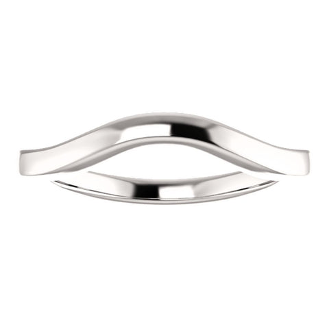 14k White Gold Band for 7x5mm Oval Ring, Size 7