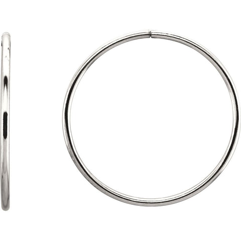 Sterling Silver 35mm Endless Hoop Tube Earrings