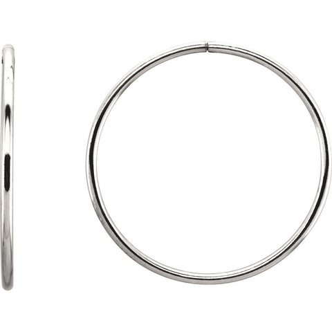 Sterling Silver 35mm Endless Hoop Tube Earrings Sterling Silver 35mm Endless Hoop Tube Earrings
