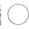 35.00 mm Endless Tube Earrings in Sterling Silver 35.00 mm Endless Tube Earrings in Sterling Silver