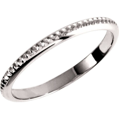 14k White Gold 2mm Design Band Size 6 14k White Gold 2mm Design Band Size 6