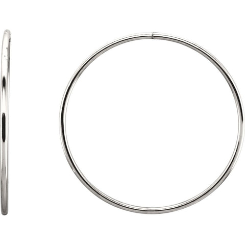 Sterling Silver 45mm Endless Hoop Tube Earrings Sterling Silver 45mm Endless Hoop Tube Earrings