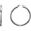 14K White Gold 40mm Tube Hoop Earrings 14K White Gold 40mm Tube Hoop Earrings