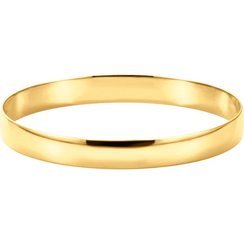 14k Yellow Gold 8mm Half Round Bangle Bracelet 14k Yellow Gold 8mm Half Round Bangle Bracelet