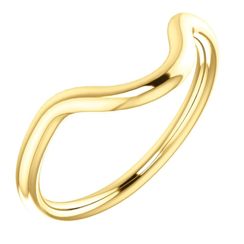 14k Yellow Gold Band for 9x7mm Oval Ring, Size 7