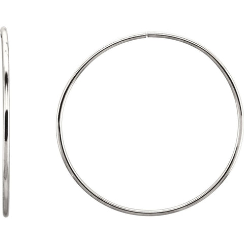Sterling Silver 51mm Endless Hoop Tube Earrings Sterling Silver 51mm Endless Hoop Tube Earrings