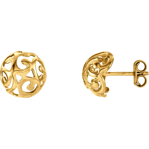 14k Yellow Gold Swirl Earrings 14k Yellow Gold Swirl Earrings