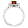 14k White Gold Mozambique Garnet & 3/8 CTW Diamond Ring, Size 7