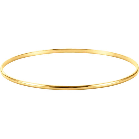 14k Yellow Gold 2mm Half Round Bangle Bracelet 14k Yellow Gold 2mm Half Round Bangle Bracelet