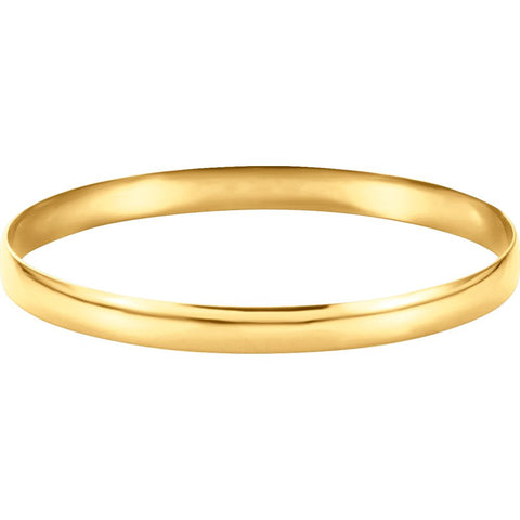 14k Yellow Gold 6mm Half Round Bangle Bracelet 14k Yellow Gold 6mm Half Round Bangle Bracelet
