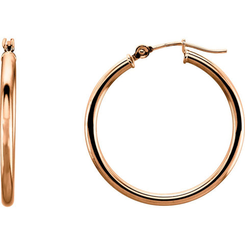 14k Rose Gold 25mm Hoop Earrings
