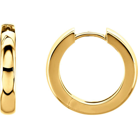 14k Yellow Gold 17.5mm Hinged Hoop Earrings 14k Yellow Gold 17.5mm Hinged Hoop Earrings