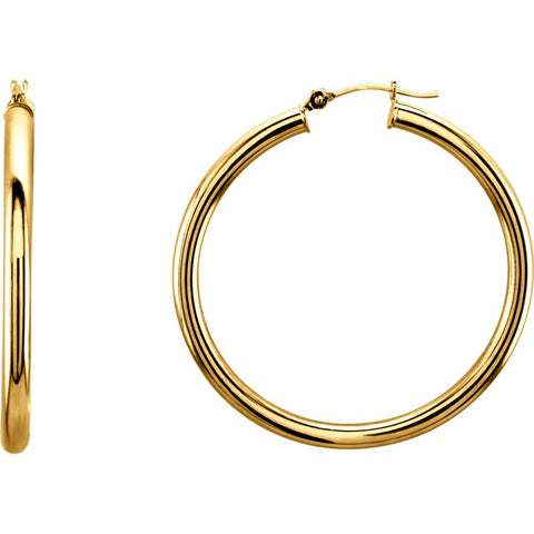 14k Yellow Gold 40mm Tube Hoop Earrings 14k Yellow Gold 40mm Tube Hoop Earrings