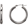 14K White Gold 25mm Tube Hoop Earrings 14K White Gold 25mm Tube Hoop Earrings