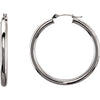 14K White Gold 35mm Tube Hoop Earrings 14K White Gold 35mm Tube Hoop Earrings