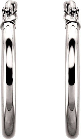14k White Gold 20mm Tube Hoop Earrings 14k White Gold 20mm Tube Hoop Earrings