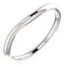 14K White Gold Matching Band For 5.8mm Round Ring (Size 6)
