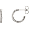 Continuum Sterling Silver 12mm Hoop Earrings With Rope Design