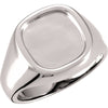 12.00 mm Men's Signet Ring in 14k White Gold ( Size 10 )