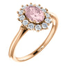 Morganite & 1/3 CTW Diamond Ring in 14K Rose Gold (Size 6)