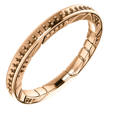 14k Rose Gold Anniversary Ring Mounting, Size 7
