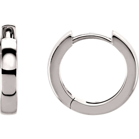 14k White Gold 14mm Hinged Hoop Earrings 14k White Gold 14mm Hinged Hoop Earrings