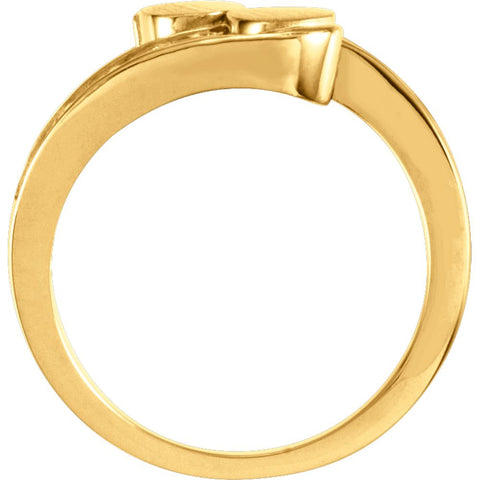 14k Yellow Gold Bypass Signet Ring, Size 6