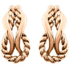 14k Rose Gold Teardrop Rope Design Earrings