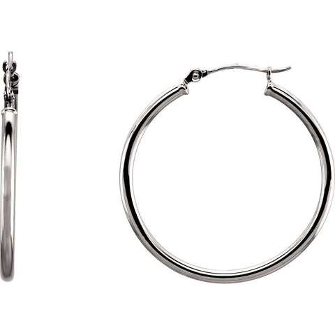 14k White Gold 30mm Hoop Earrings 14k White Gold 30mm Hoop Earrings