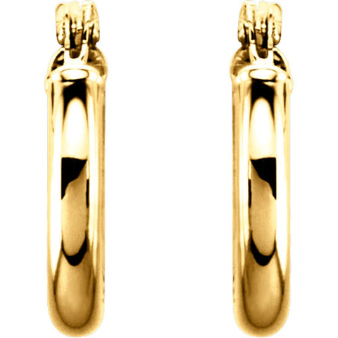 14k Yellow Gold 13mm Tube Hoop Earrings 14k Yellow Gold 13mm Tube Hoop Earrings