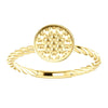 14k Yellow Gold Rope Cluster Ring Mounting, Size 7