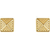 14k Yellow Gold Granulated Pyramid Earrings