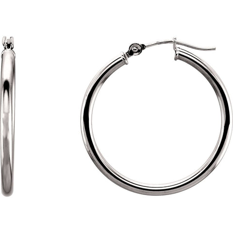 14k White Gold 25mm Hoop Earrings 14k White Gold 25mm Hoop Earrings