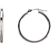 14K White Gold 25mm Hoop Earrings 14K White Gold 25mm Hoop Earrings