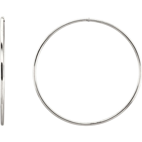 Sterling Silver 60mm Endless Hoop Tube Earrings Sterling Silver 60mm Endless Hoop Tube Earrings