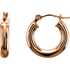 15mm Tube Hoop Earrings in 14K Rose Gold 15mm Tube Hoop Earrings in 14K Rose Gold