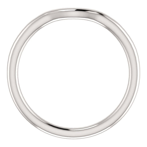14k White Gold Band for 6mm Round Ring, Size 7
