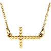 14K Yellow Gold 12.05X19.5mm Sideways Beaded Cross 16.5-Inch Necklace 14K Yellow Gold 12.05X19.5mm Sideways Beaded Cross 16.5-Inch Necklace
