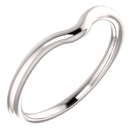 18k White Gold Band for 7x5mm Oval Ring, Size 7